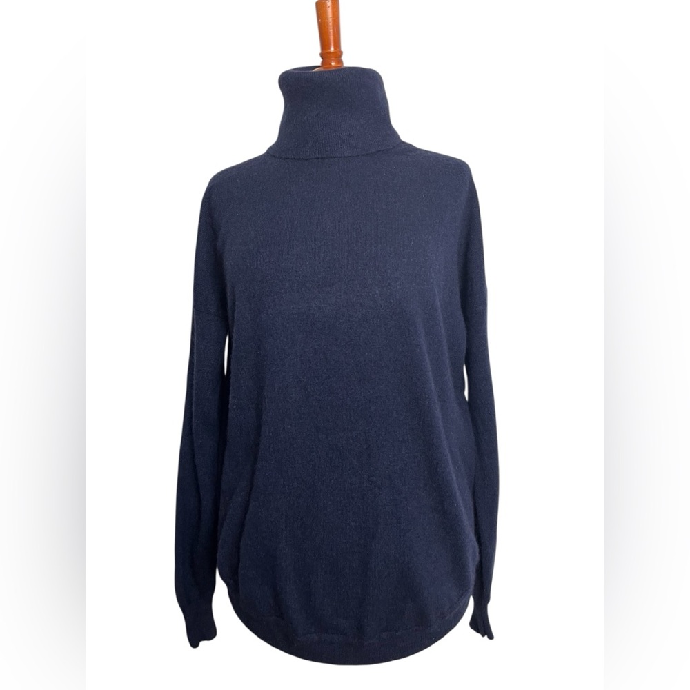 French Connection Midnight Blue Cashmere Turtleneck Sweater